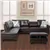 Comfortable 3-Piece Faux Leather Sectional Sofa – Solid Wood Frame, Br