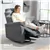 Manual Swivel Rocker Recliner Chair with Linen Fabric & Extra Padding