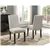 5 Pcs Sturdy Round Dining Set with Elegant Nailhead Upholstered Chairs