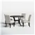 5 Pcs Sturdy Round Dining Set with Elegant Nailhead Upholstered Chairs