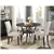 5 Pcs Sturdy Round Dining Set with Elegant Nailhead Upholstered Chairs