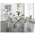 Ergonomic Modern Glass Dining Set with Quilted Chairs & Chrome Base