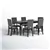 Sturdy 7-Piece Wood Dining Set with Upholstered Chairs & Nailhead Trim