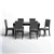 Sturdy 7-Piece Wood Dining Set with Upholstered Chairs & Nailhead Trim