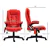 Heated 6-Point Massage Office Chair, Thick Padded Design - Red