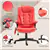 Heated 6-Point Massage Office Chair, Thick Padded Design - Red