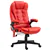 Heated 6-Point Massage Office Chair, Thick Padded Design - Red
