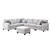 Modern Reversible Sectional Sofa with Ottoman & Accent Pillows
