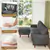 Elegant Corduroy Sectional with Movable Ottoman & Solid Wood Frame