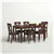7-Piece Premium Rustic Dining Set with Faux Leather Cushioned Chairs