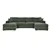 Modern Corduroy U-Shaped Sectional Sofa, Spacious, Cozy & Easy Assembl