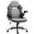 PU Leather Gaming Chair with Flip-up Armrests, Height Adjustable, Gray