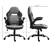 PU Leather Gaming Chair with Flip-up Armrests, Height Adjustable, Gray