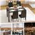Modern 5-Piece Glass Dining Table Set with Upholstered Chairs