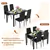 Modern 5-Piece Glass Dining Table Set with Upholstered Chairs