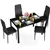 Modern 5-Piece Glass Dining Table Set with Upholstered Chairs