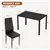 Modern 5-Piece Glass Dining Table Set with Upholstered Chairs