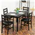 5-Pcs Dining Set with Solid Wood Legs & Comfort PU cushion chairs