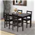 5-Pcs Dining Set with Solid Wood Legs & Comfort PU cushion chairs