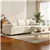 Corduroy L-Shaped Sectional Sofa with Pocket Spring, Cream White