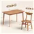 5-Piece Solid Wood Dining Set with High-Back Chairs - Walnut