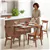 5-Piece Solid Wood Dining Set with High-Back Chairs - Walnut
