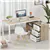 Reversible L-Shaped Desk with Storage Drawers & Shelving - Oak/White