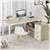 Reversible L-Shaped Desk with Storage Drawers & Shelving - Oak/White