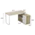 Reversible L-Shaped Desk with Storage Drawers & Shelving - Oak/White
