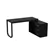 Reversible L-Shaped Desk with Storage Drawers & Open Shelving - Black