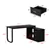 Reversible L-Shaped Desk with Storage Drawers & Open Shelving - Black