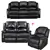Lorraine Recliner Living Room Set Includes: Sofa, Loveseat & Chair Ebony Bonded Leather