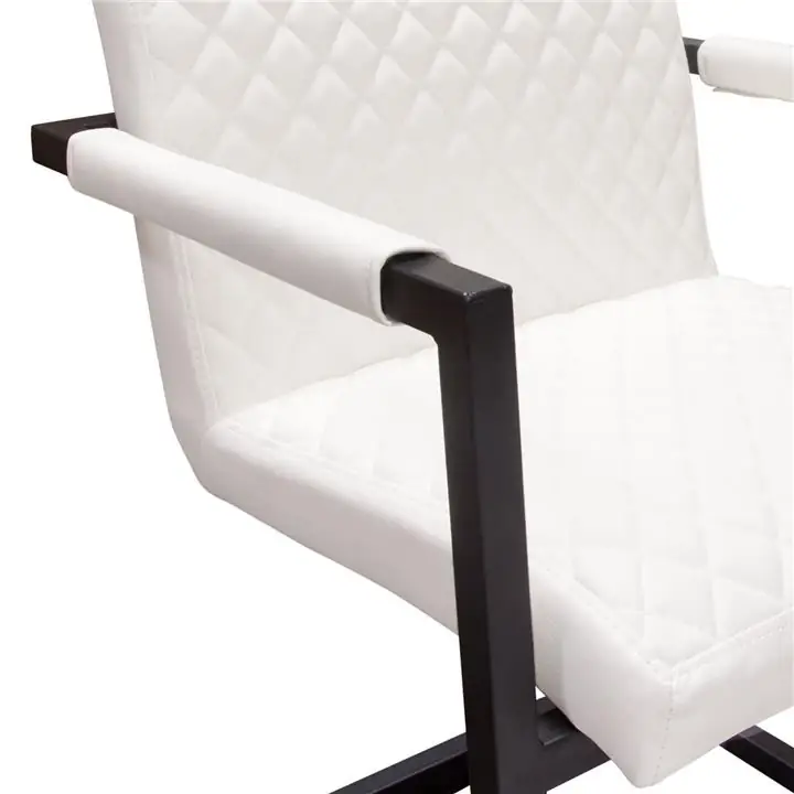Nova Lifestyle Nolan Diamond Tufted 2-Pack Dining Chairs in White