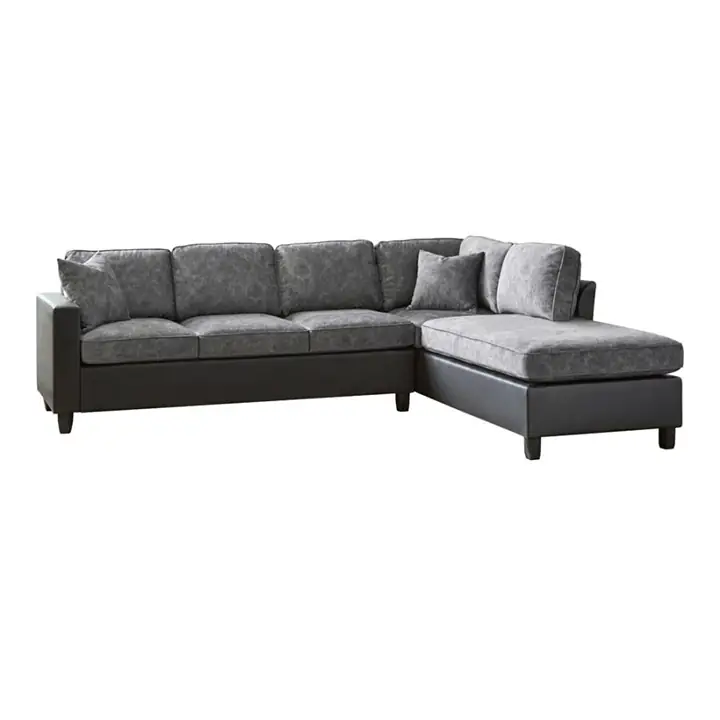 Vinny Versatile Sectional in Pewter/Black