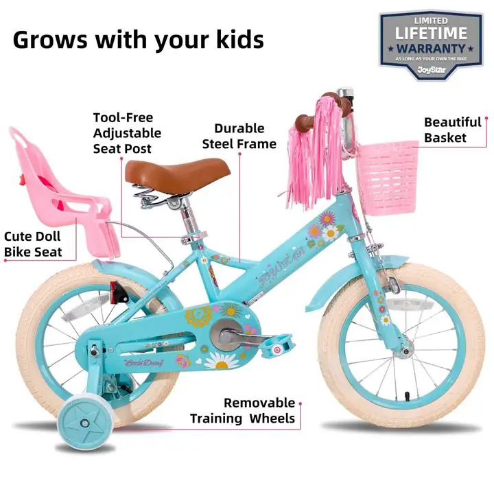 14 girl bike discount with doll carrier