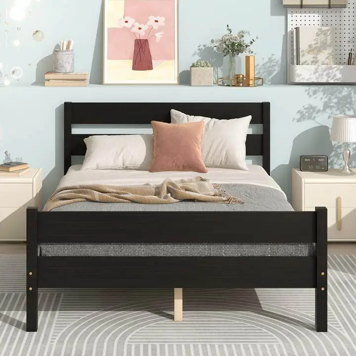Dreamero Full Bed with Headboard and Footboard,Espresso