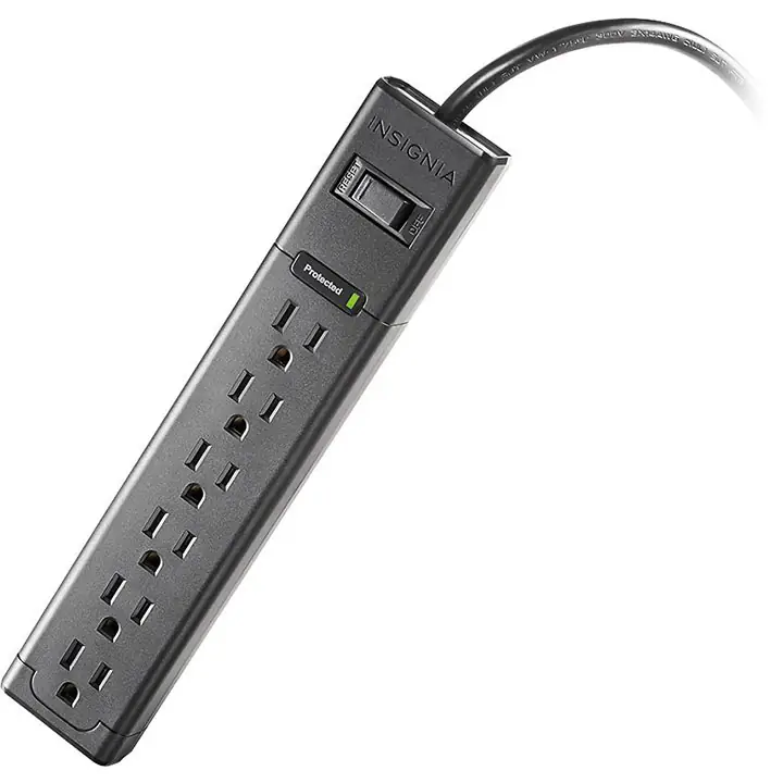 Insignia™ 6-Outlet Surge Protector Strip - Black BB19528853