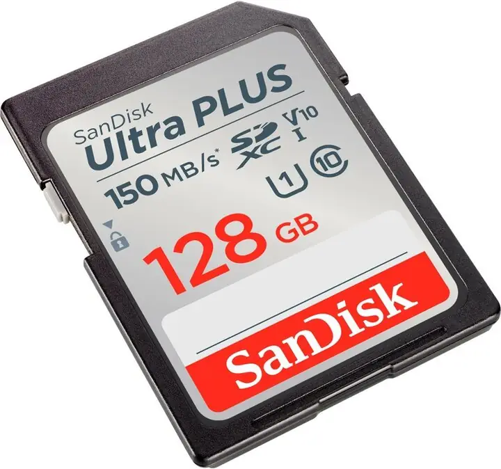 SanDisk - Ultra PLUS 128GB SDXC UHS-I Memory Card