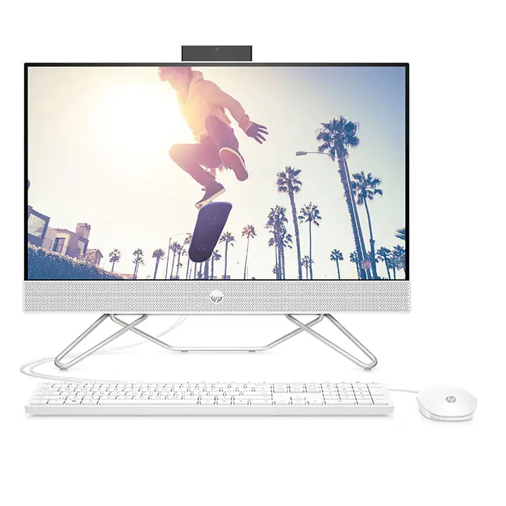 HP All-in-One Starry White 27” R7 5700U Touchscreen Desktop (16B/512GB/Win 11H)