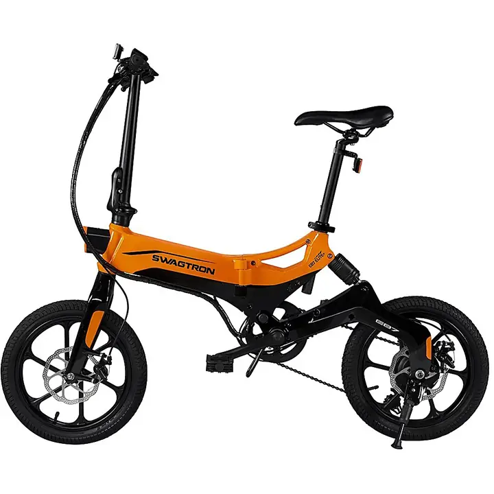 Swagtron EB-7 Plus Electric Bike with 18.6 mph Max Speed - Orange
