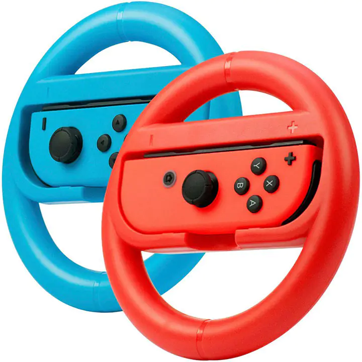 Rocketfish™ Joy-Con Racing Wheel Two Pack For Nintendo Switch & Switch OLED - Red/Blue