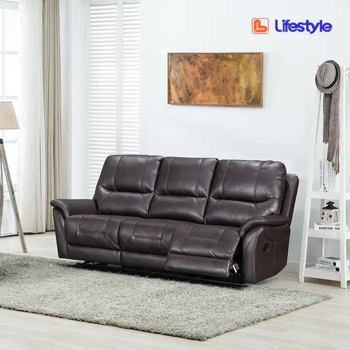 Reggio Reclining Sofa in Chocolate by Lifestyle