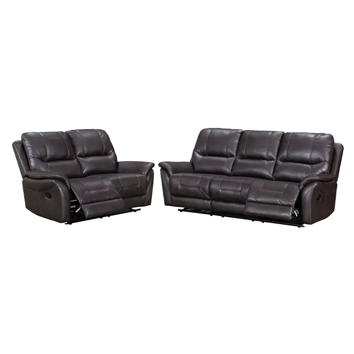 Reggio Reclining Sofa and Loveseat in Chocolate by Lifestyle