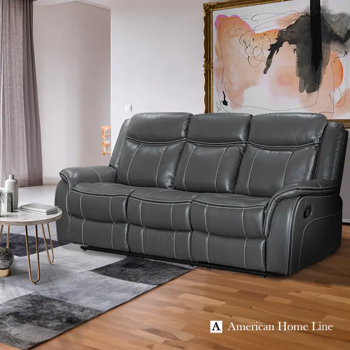 Scorpio Reclining Sofa and Loveseat Set in Gray