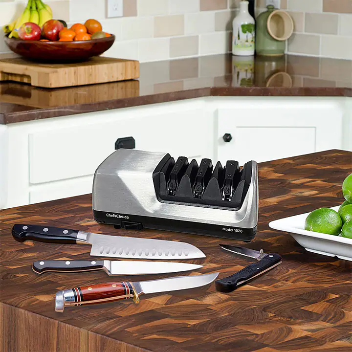 Chef'sChoice Electric Knife Sharpener for 15 and 20-degree - Brushed Metal
