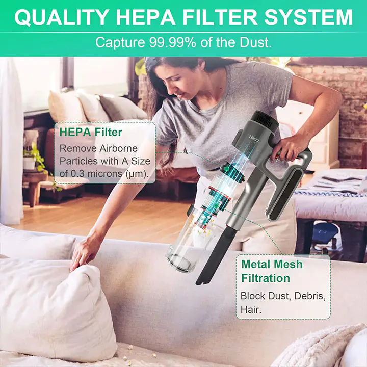 Eioeir Cordless Stick Vacuum Cleaner Red