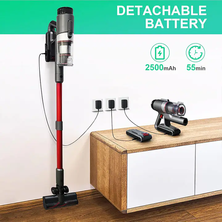 Eioeir Cordless Stick Vacuum Cleaner Red