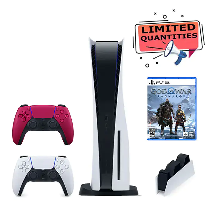 PlayStation 5 Disc Edition Gaming Bundle with GOW Ragnarok Game