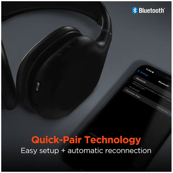 Hypergear Pulse HD Wireless Over-the-Ear Headphones - Black