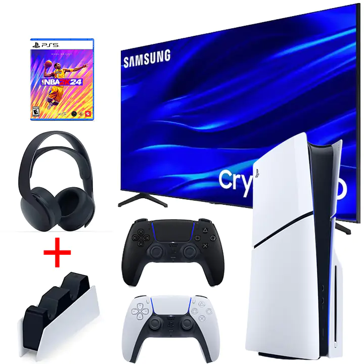 Samsung 65" UHD 4K Smart TV & PS5 Disc Edition Slim with NBA 2K24